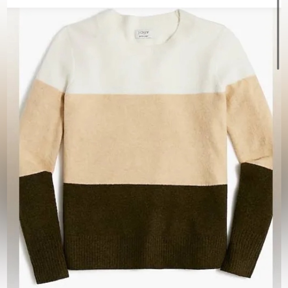 J. Crew Factory Colorblock Crewneck Extra-soft Yarn Sweater XXL NWT